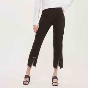 Topshop stud hem kick flare crop trousers